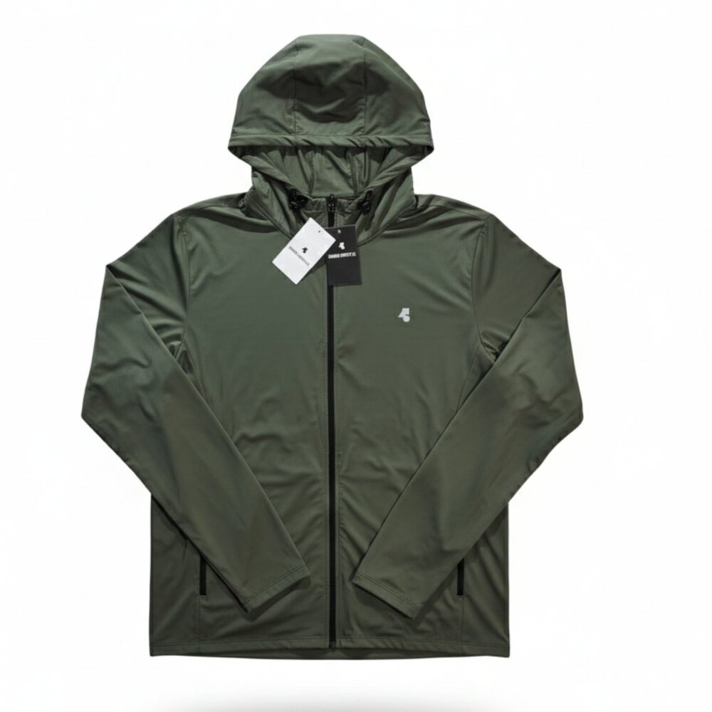 NWT | Maison Misfits 15 Olive Green Full-Zip Hooded Athletic Jacket | 2XL